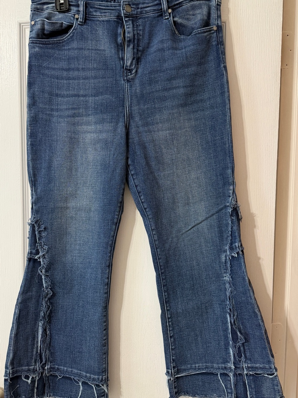 Liverpool Women's Distressed Dark Blue Flare Jeans